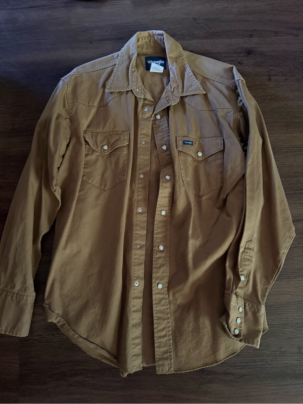 Wrangler Brown Snap-Front Western Work Shirt